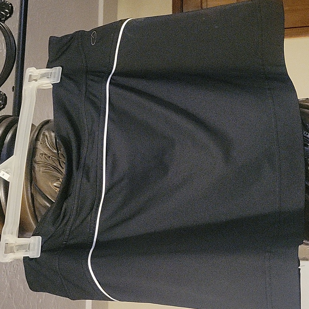Black Tennis Skirt with White Trim L